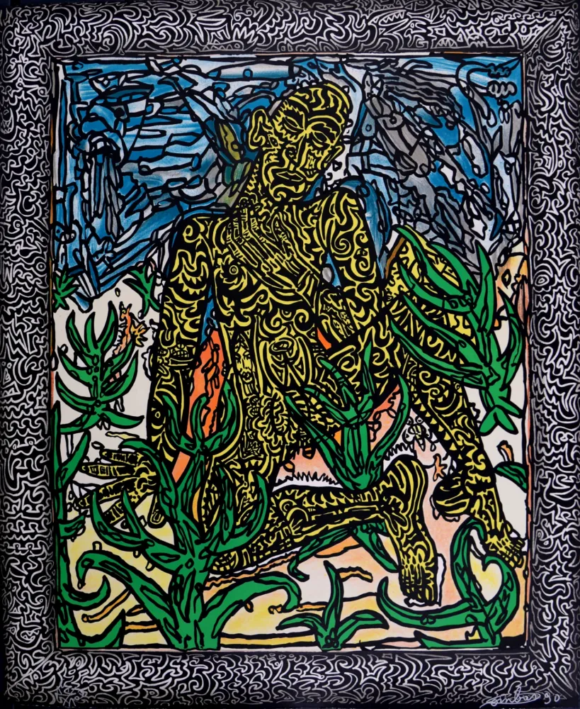 Сериграфия Combas - L'Homme jaune, 1990