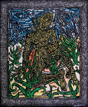 Сериграфия Combas - L'Homme jaune, 1990