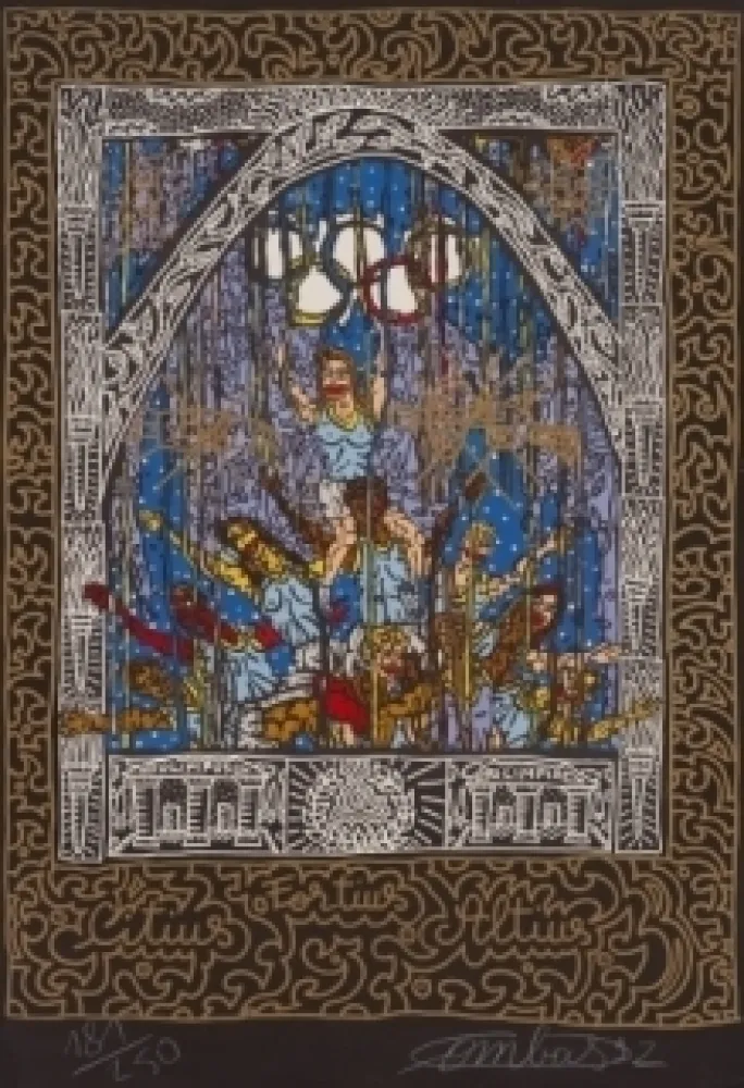 Литография Combas - Olympique 92