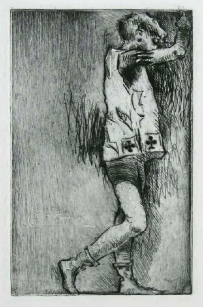 Гравюра Conconi - FANTE DI FIORI ( The knave of clubs ) 