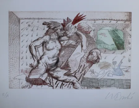 Гравюра Condé - Hombres paisaje