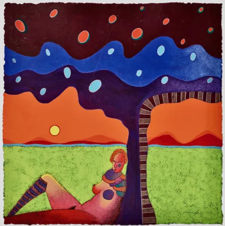 Нет Никаких Технических Cora - Figura feminina recostada contra el arbol