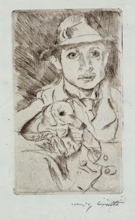 Офорт Corinth - Knabe mit Hund