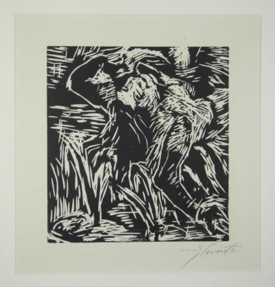 Гравюра На Дереве Corinth - Rückwärts gebeugter weiblicher Akt (Reclining Female Nude)