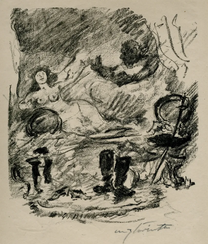 Литография Corinth - Wiedervereinigung mit der zur Gräfin emporgestiegenen Aline