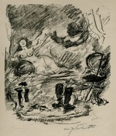 Литография Corinth - Wiedervereinigung mit der zur Gräfin emporgestiegenen Aline