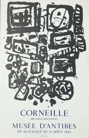 Литография Corneille - Affiche lithographique Musée d'Antibes (Musée Picasso) 1963