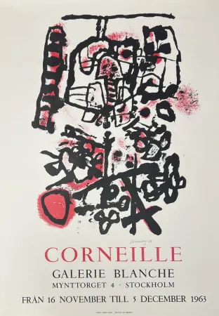 Нет Никаких Технических Corneille - Affiche lithographique signée, galerie Blanche, 1963