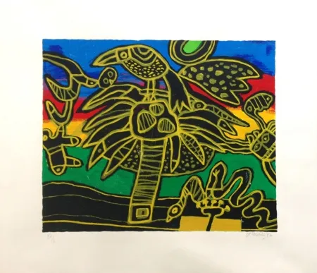 Литография Corneille - Arbre aux oiseaux 