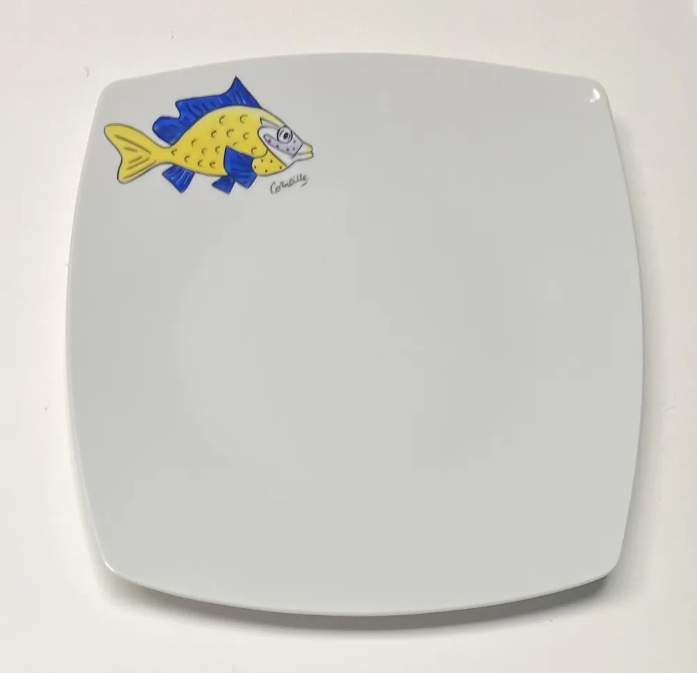 Керамика Corneille - Assiette Poisson Porcelaine de Limoges peinte à la main