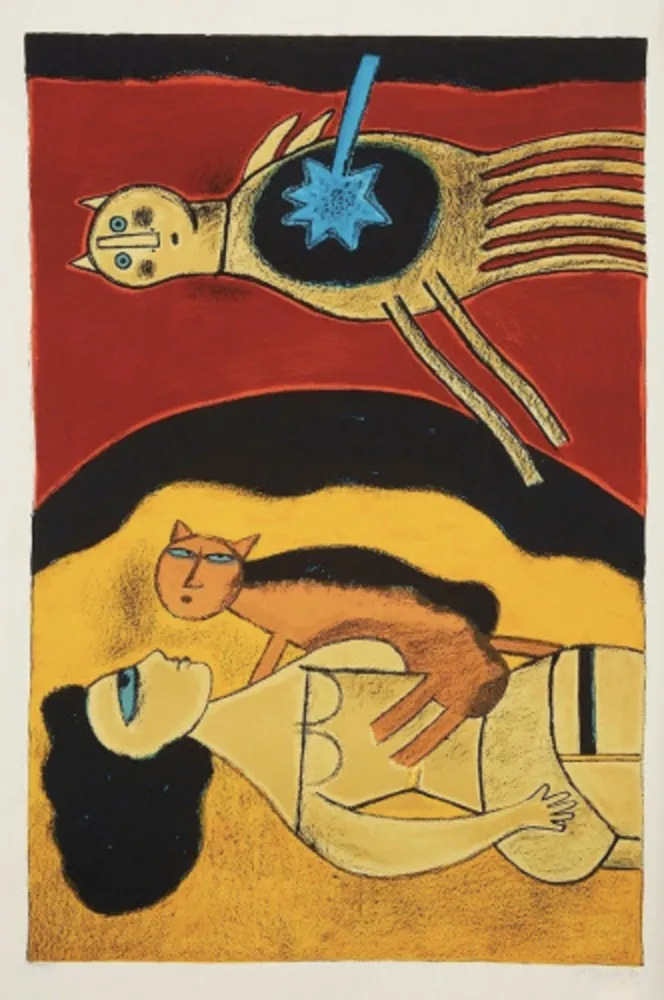 Литография Corneille - Blauer Stern