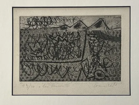 Офорт Corneille - Eau-forte encadrée Les termites 1953 Numéro 3/20