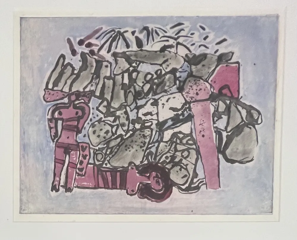 Офорт И Аквитанта Corneille - Eau-forte encadrée : Lieu rupestre E/A 