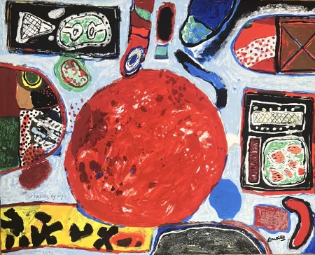 Цифровой Эстамп Corneille - Edition 45 ex. Composition Abstraite 1964  Archives Officielles Guillaume Corneille