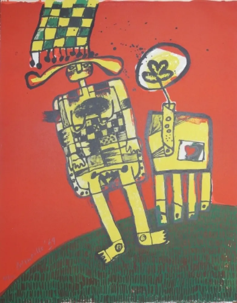 Литография Corneille - Etè et as de coeur