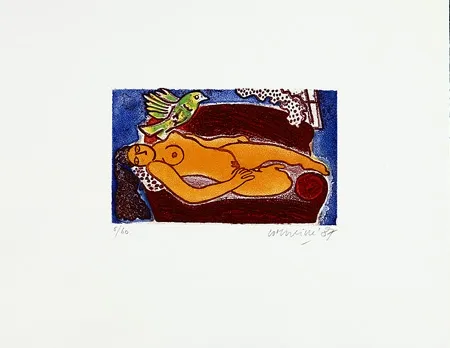 Гравюра Corneille - Femme au divan rouge