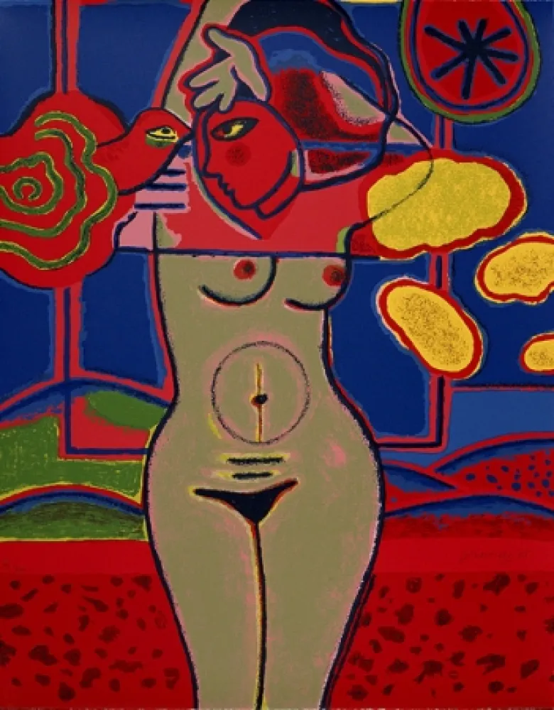 Сериграфия Corneille - Fenêtre ouverte sur le paysage