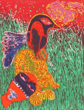 Литография Corneille - La Femme masque comme pour une fete