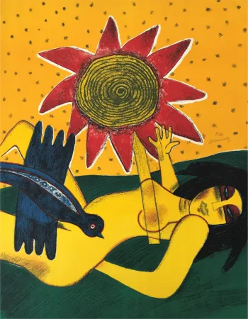 Литография Corneille - La fleur rouge