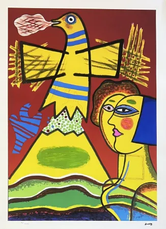 Многоэкземплярное Произведение Corneille - Le grand oiseau du Mont Fuji, 1989,  45 ex