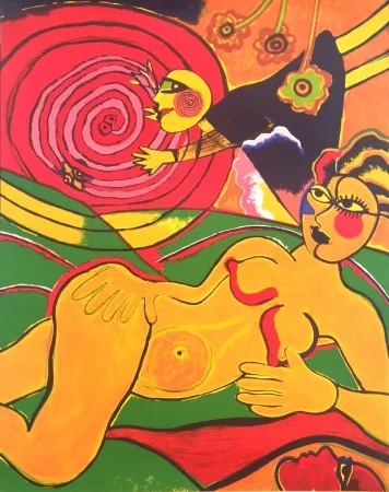 Сериграфия Corneille - L'enchantement du soleil serpent