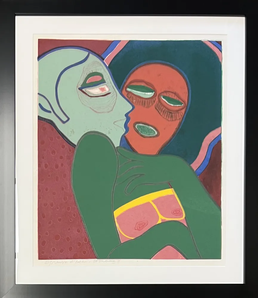 Офорт И Аквитанта Corneille - Les amants, eau-forte, 1975