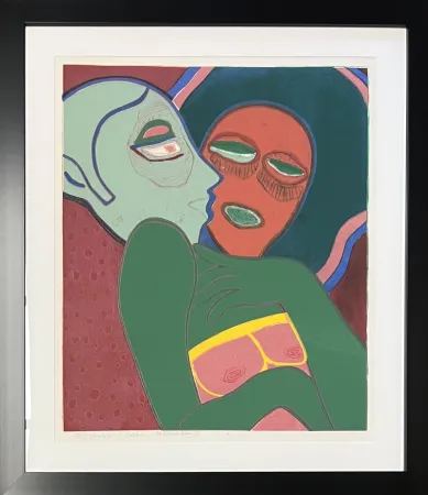 Офорт И Аквитанта Corneille - Les amants, eau-forte, 1975