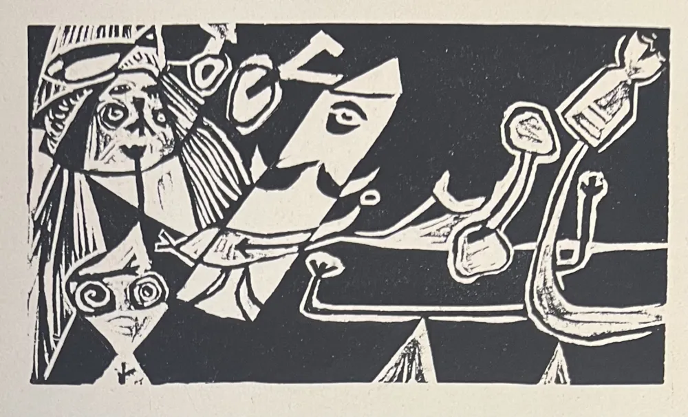 Линогравюра Corneille - Linogravure Cobra La Belle d'une journée 1949