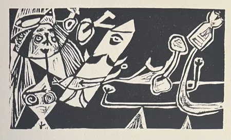 Линогравюра Corneille - Linogravure Cobra La Belle d'une journée 1949