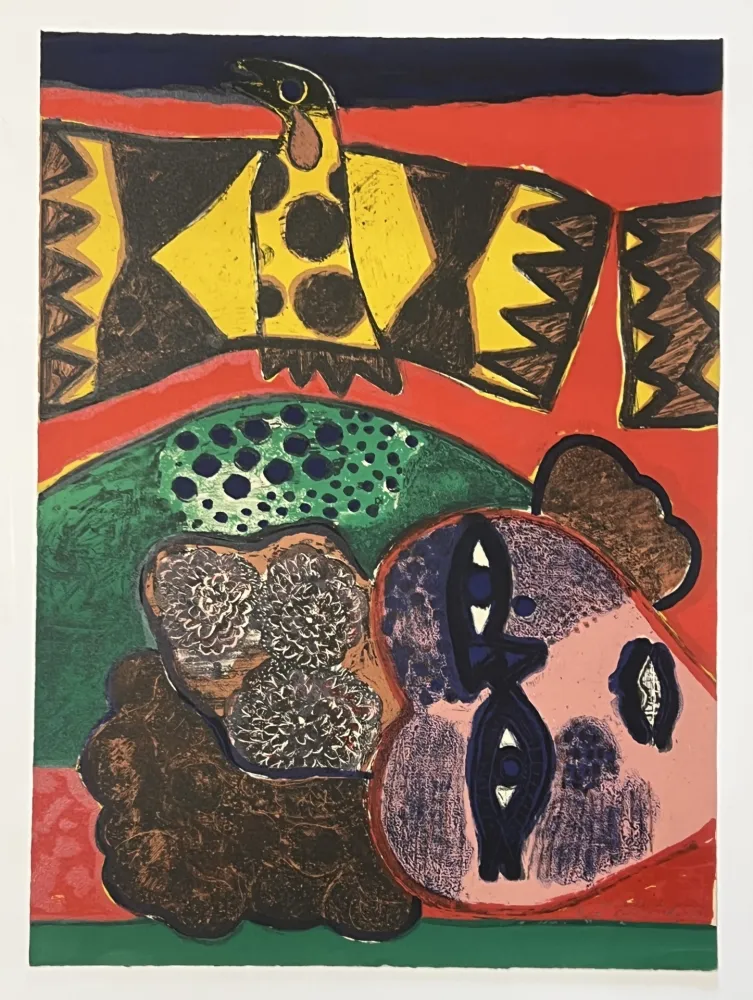 Литография Corneille - Lithographie ancienne La belle de jadis, 1972