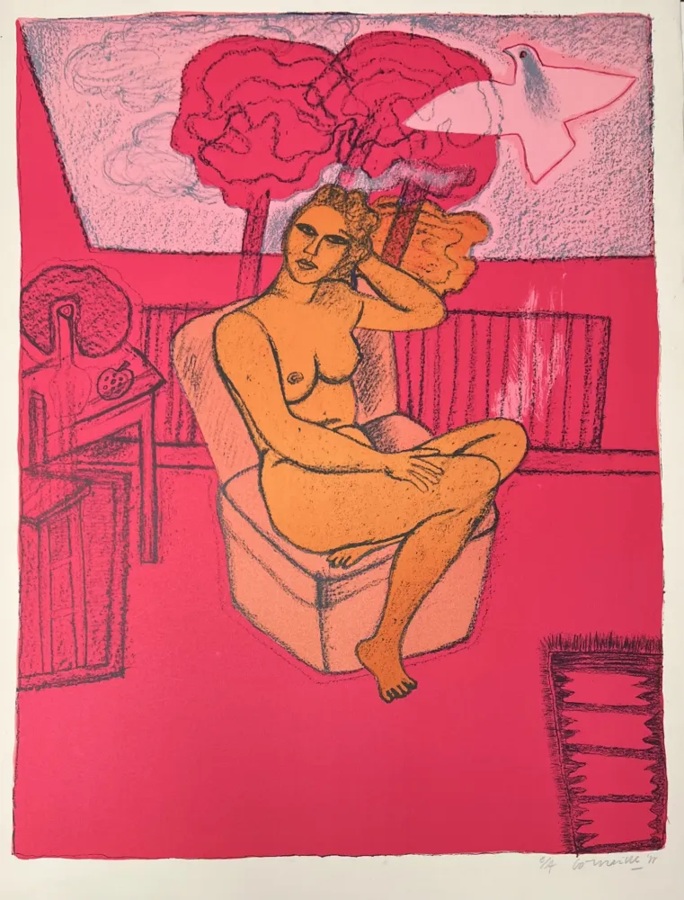 Литография Corneille - Lithographie Femme à la Fenêtre 1988