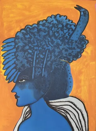 Литография Corneille - Lithographie Femme Oiseau 1998