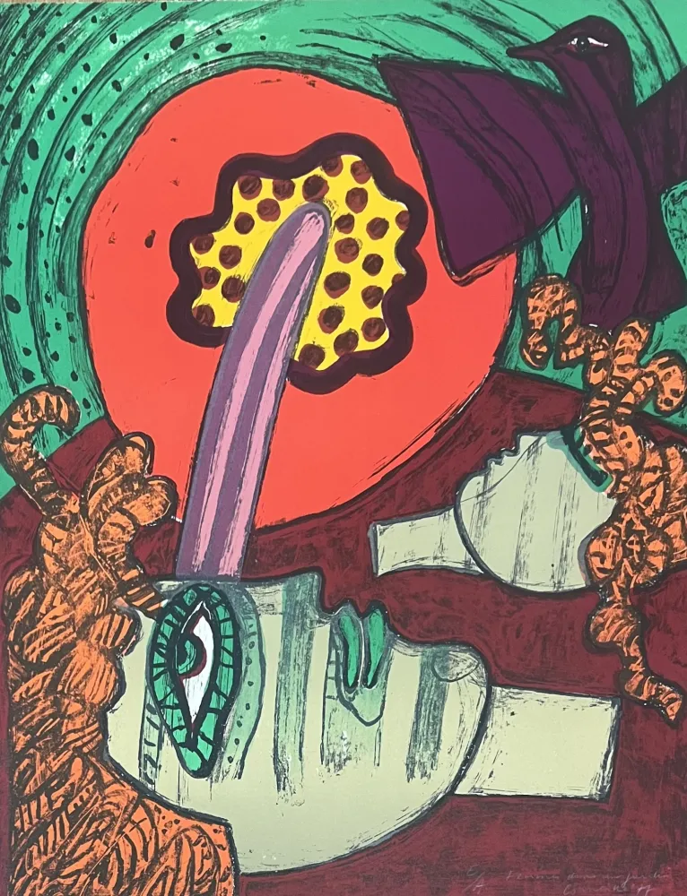 Литография Corneille - Lithographie Femmes dans un jardin E/A 1977