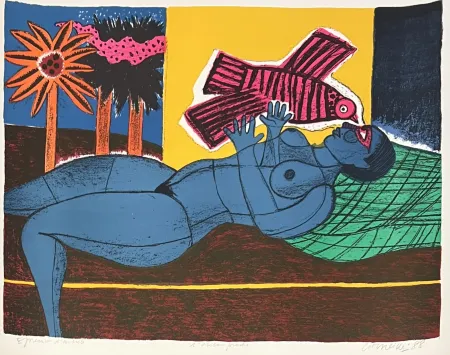 Нет Никаких Технических Corneille - Lithographie L'oiseau proche  Epreuve d'artiste 1988