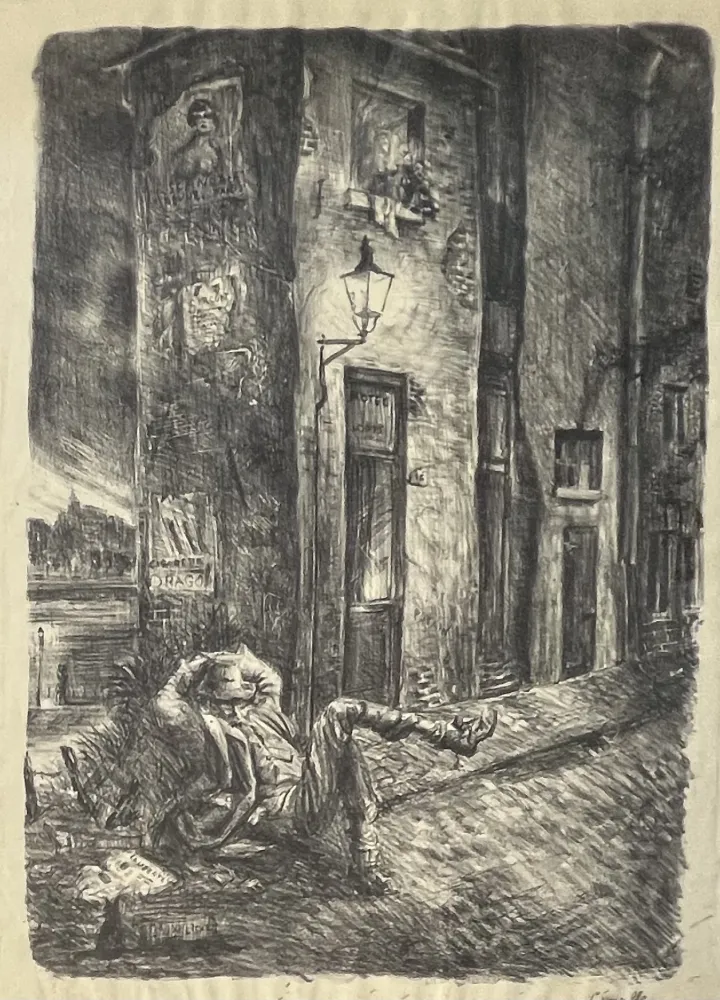 Литография Corneille - Lithographie Petite rue dans Paris, 1943