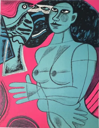 Литография Corneille -  Lithographie Tendre est l'oiseau 1991