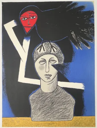 Литография Corneille - Lithographie The Raven 1991 E/A - Le corbeau - Hommage à Edgar Allan Poe