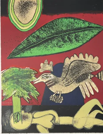 Литография Corneille - Lithographie Un rêve vert, 1975