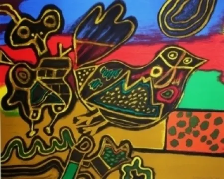 Литография Corneille - L'oiseau né du Paysage II