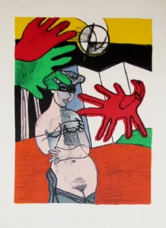 Литография Corneille - Mémoire du japon- une femme au paravent