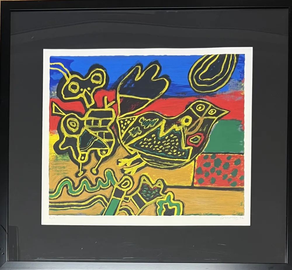 Сериграфия Corneille - Sérigraphie L'oiseau Cobra né des paysages, 1992