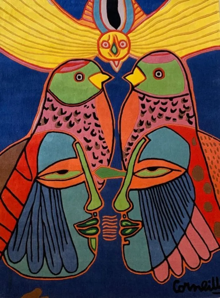 Многоэкземплярное Произведение Corneille - Tapis Splendeurs des Tropiques - Tapis d'artiste avec certificat