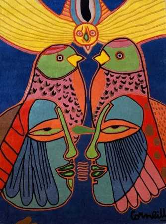 Многоэкземплярное Произведение Corneille - Tapis Splendeurs des Tropiques - Tapis d'artiste avec certificat