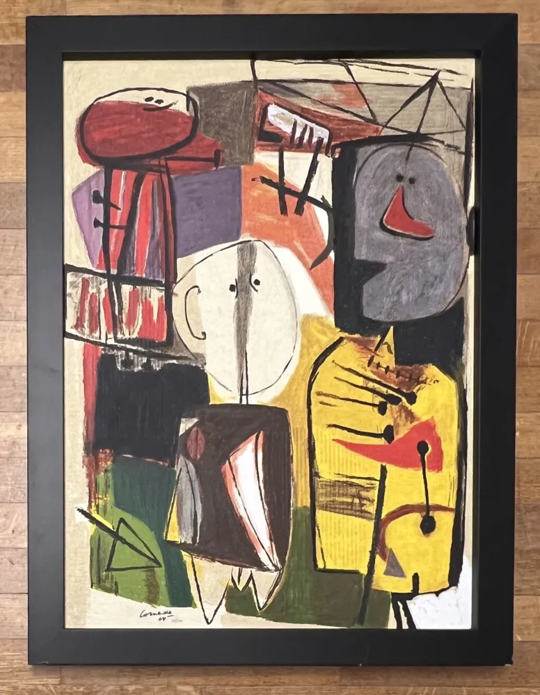 Многоэкземплярное Произведение Corneille -  Terragraphie signée sur toile Charlie Parker - Cobra