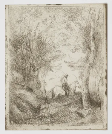 Нет Никаких Технических Corot - Le Grand Cavalier sous Bois (Horseman in the Woods, Large Plate)