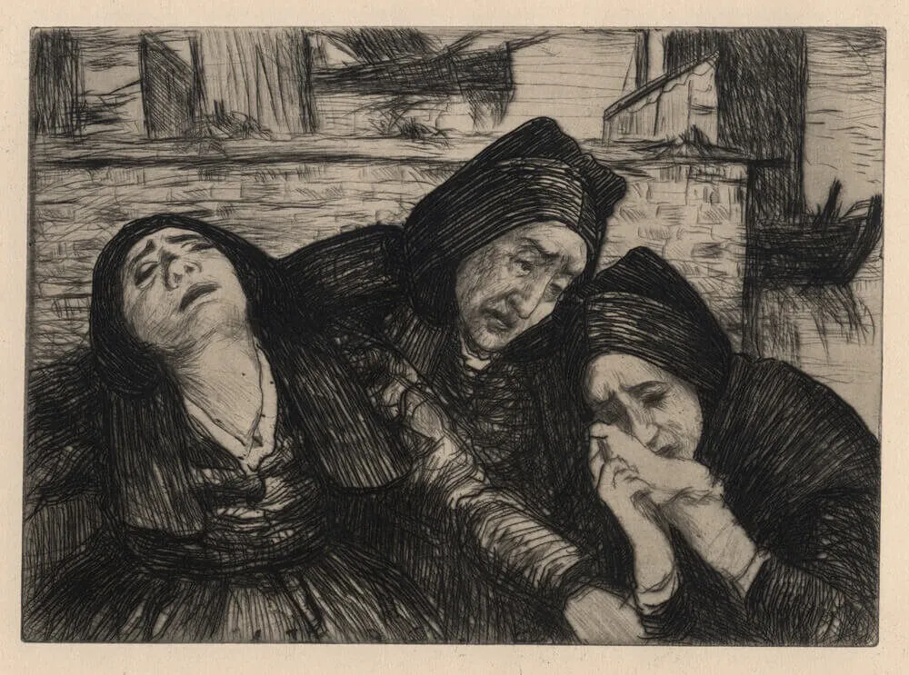 Гравюра Cottet - Douleur