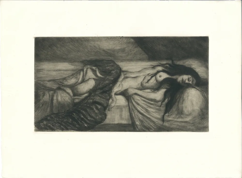 Гравюра Cottet - Tristesse