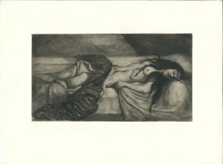 Гравюра Cottet - Tristesse