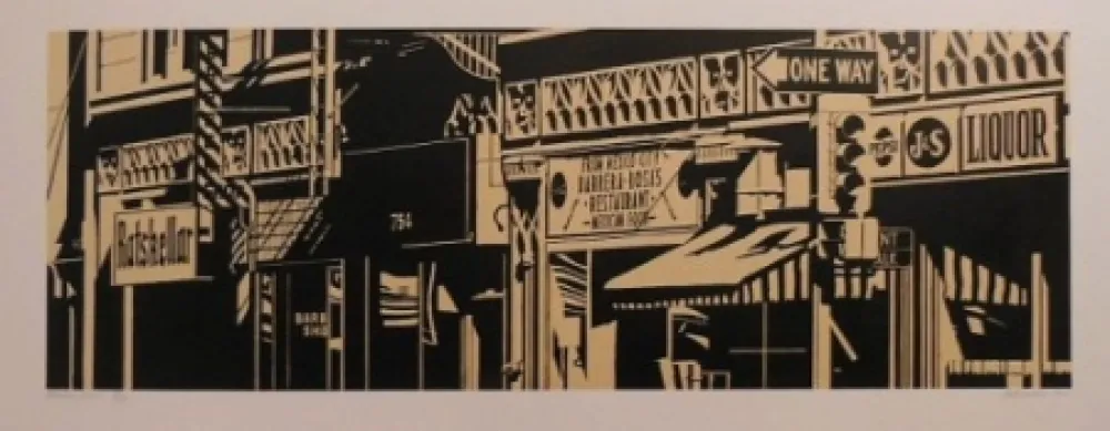 Линогравюра Cottingham - Barrera-Rosa's