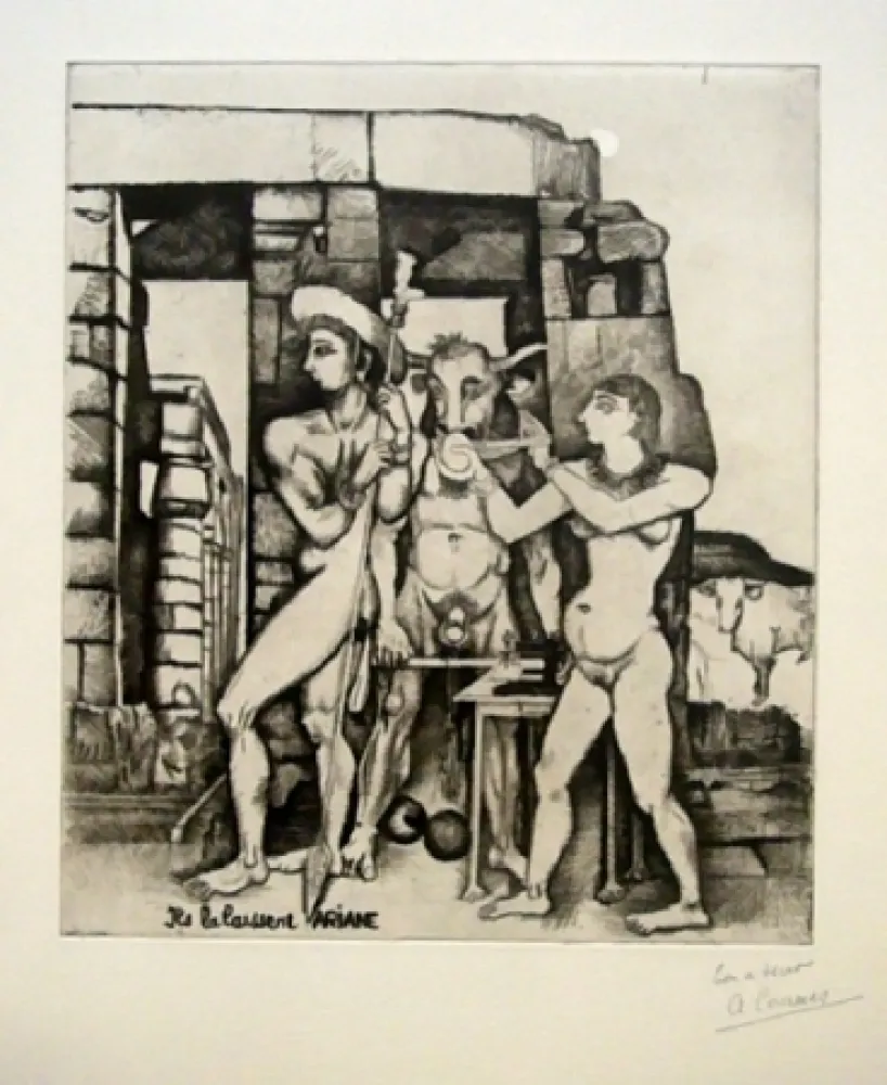 Офорт Courmes - Ils la laissent, Ariane